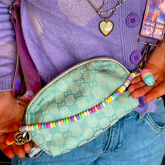 CANDY special request ! bag Gucci x Fatally Feminine custom converted pouch. - Picture 1 of 10